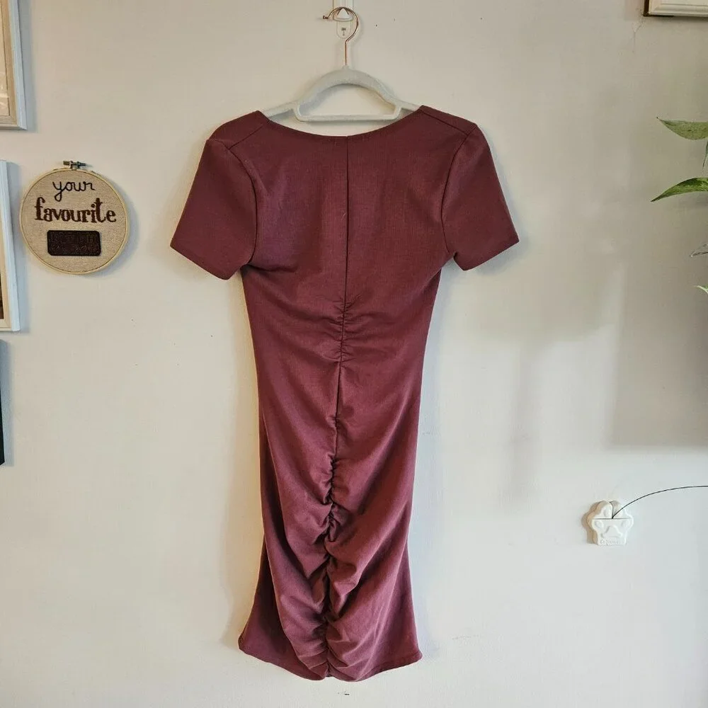 Zara Ruched Dusty Pink Dress - Picture 2 of 4